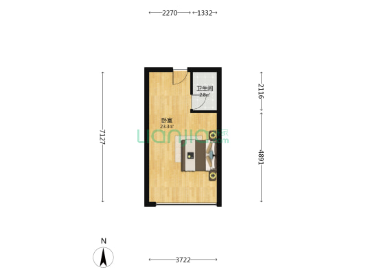 森林橙堡 1室0厅1卫 39平方