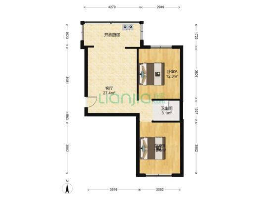 净水山莊 2室1厅1卫 64平方