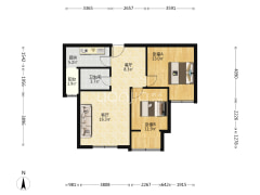 东湖印象全明户型2居室，适合喜欢阳光的你-保定东湖印象户型图