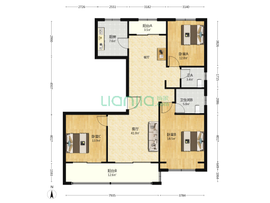 金御上品 3室1厅2卫 169平方