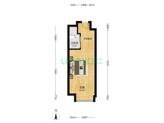 保利锦外小户 1室0厅1卫 40平方