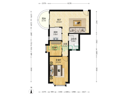 祥韵苑 2室1厅1卫 67平方