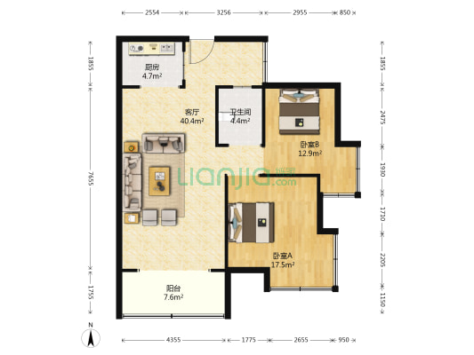 新輝華府 2室1厅1卫 99平方