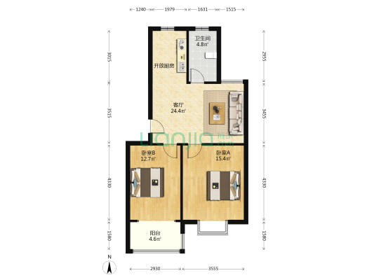 清枫花苑 2室1厅1卫 78平方