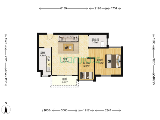 浦桥锦园 2室1厅1卫 79平方