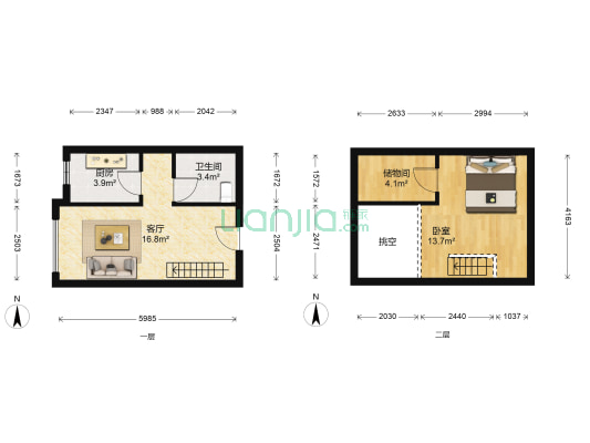 香邑廊桥 1室1厅1卫 40平方