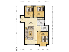距离北京1900米，鸿坤理想尔湾南北通透三出售-涿州鸿坤理想尔湾户型图