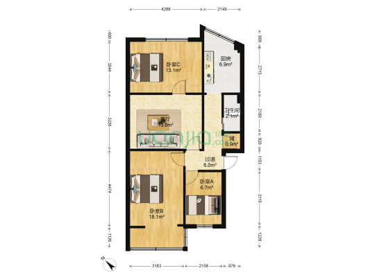 太平南新街68号 3室1厅1卫 78平方