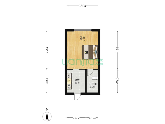八号公馆 1室0厅1卫 42平方