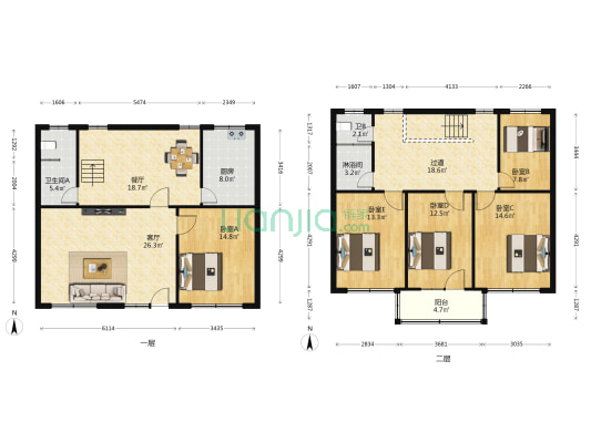 武装部家属楼 5室2厅3卫 221平方