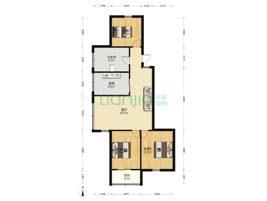 集贤南路58号 3室1厅1卫 106平方