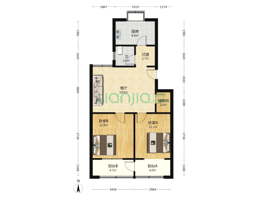 景明街4号院 2室1厅1卫 79平方