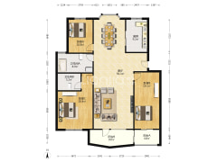 燕赵花园，南北通透大三居，直接看花园，中间楼层-涿州燕赵花园户型图