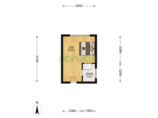 国城广场 1室0厅1卫 37平方