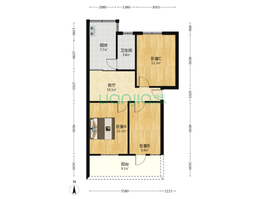 华中路北四巷 3室1厅1卫 74平方