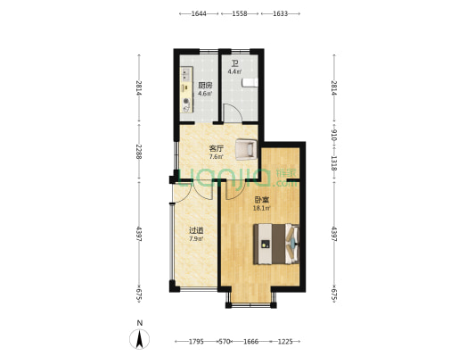 和谐锦园 1室1厅1卫 42平方