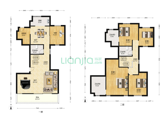 保利天琴宇舍 5室2厅4卫 257平方