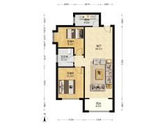 鸿坤理想湾北区 2室1厅 南-涿州鸿坤理想湾北区户型图