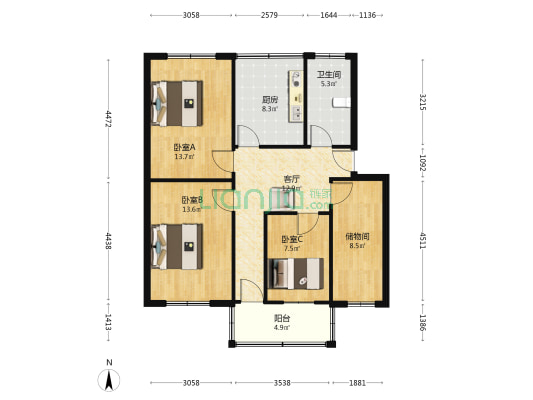 疾控中心家属院 3室1厅1卫 89平方