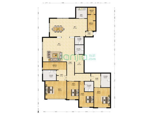 保利大都会天汇茗苑 4室2厅5卫 389平方