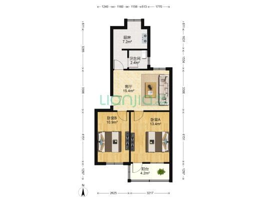 昌华小区 2室1厅1卫 62平方