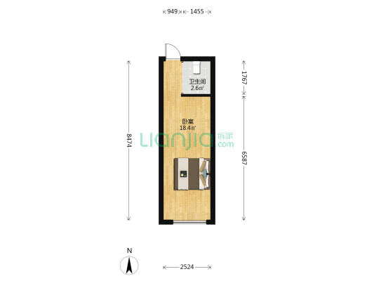 阳光城·启航中心 1室0厅1卫 30平方