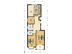 朝阳路 电梯房南北通透三居室 带地下室-涿州华泰豪庭户型图