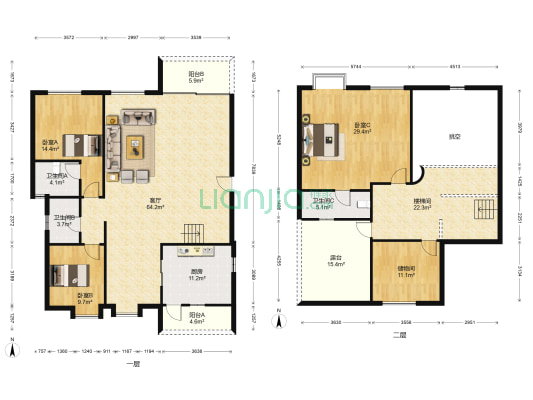 莲花住宅区 3室1厅3卫 230平方