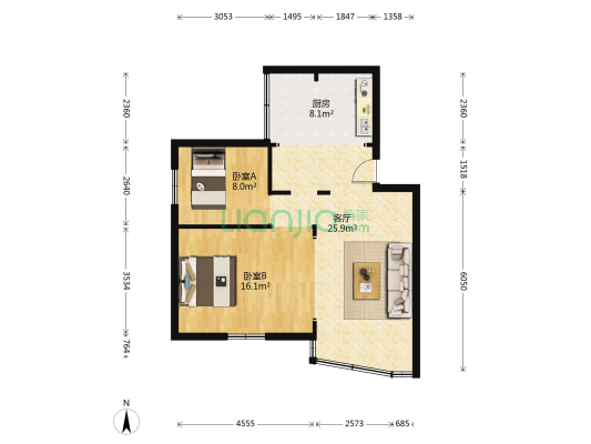 南雅苑 2室1厅0卫 68平方