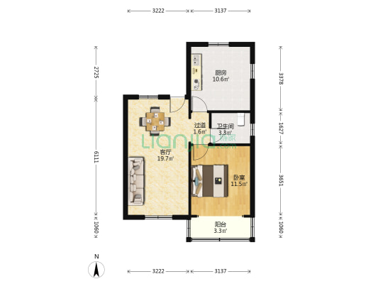 安化路396号 1室1厅1卫 65平方