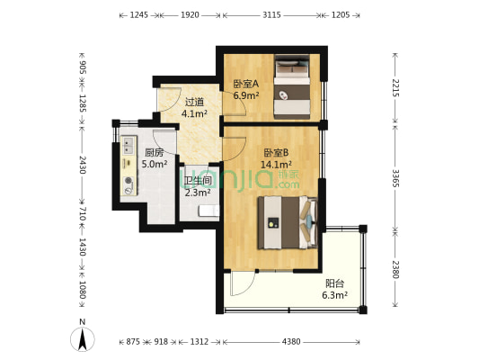 漳平路 2室0厅1卫 45平方