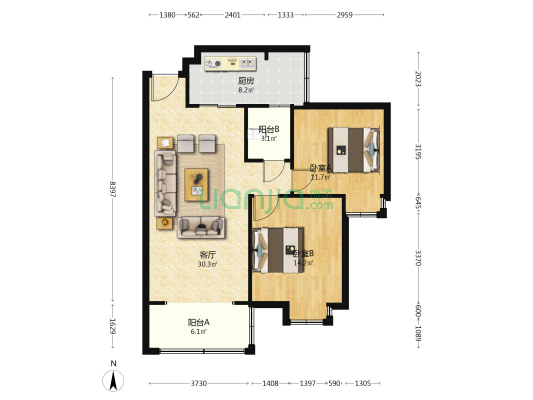 合顺佳苑 2室1厅0卫 93平方
