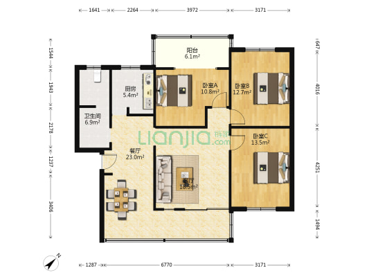 长钢小区 3室2厅1卫 108平方