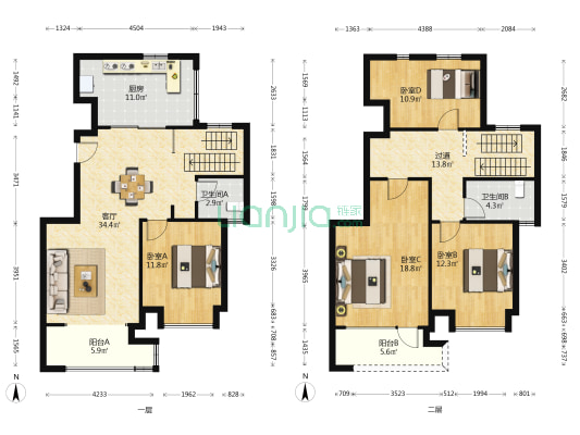 恒大溪山公馆 4室1厅2卫 140平方