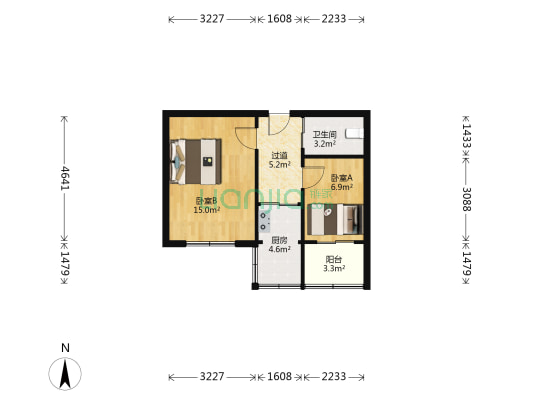 民康街 2室0厅1卫 47平方