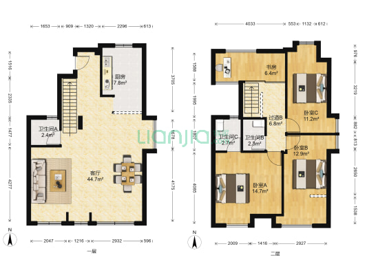 龙湖春江郦城二期 4室1厅3卫 118平方