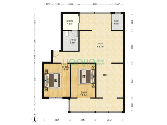 新源巷9号 2室1厅1卫 125平方