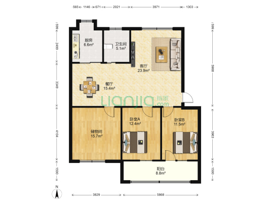 襄州区人民法院张湾人民法庭家属院 2室2厅1卫 127平方
