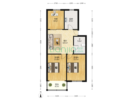 建设弄25号 3室1厅1卫 83平方