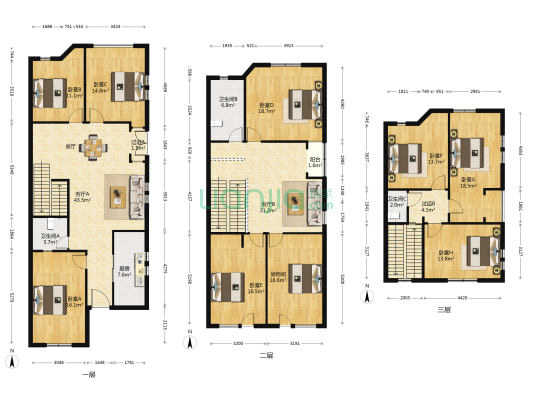 旭丽花园 8室2厅3卫 289平方