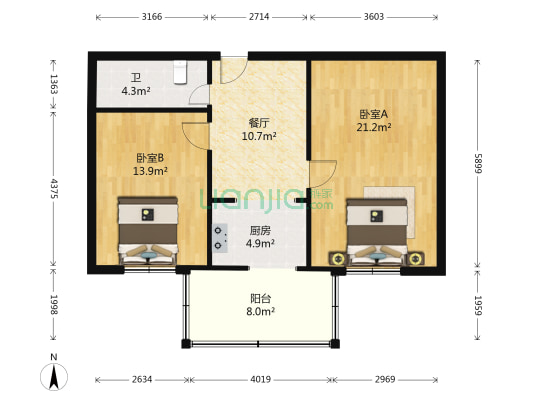 省运管小区 2室1厅1卫 69平方