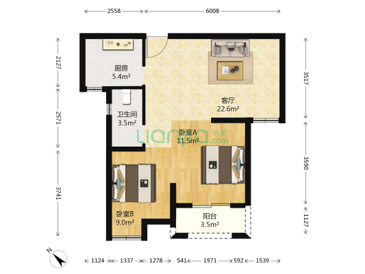 欣隆壹号公馆 2室1厅1卫 76平方