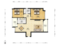 两江新区鸳鸯轻轨站旁 北麓原精装住家两房带租约出售-重庆中冶北麓原户型图