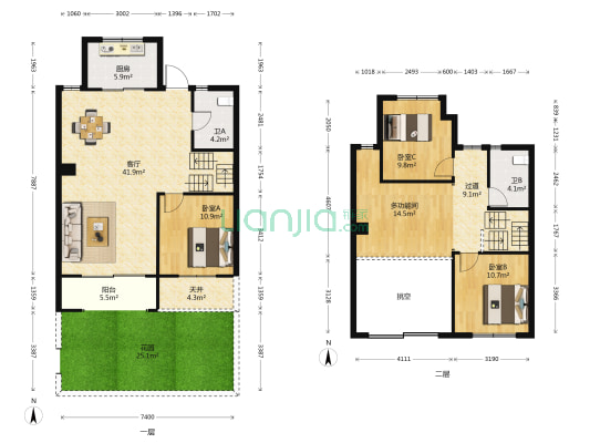 御清城 4室1厅2卫 138平方