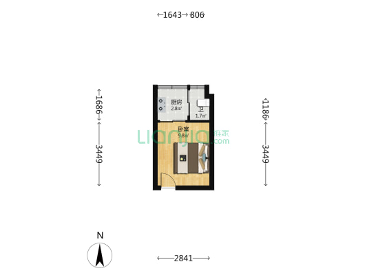 凯悦公寓 1室0厅1卫 20平方