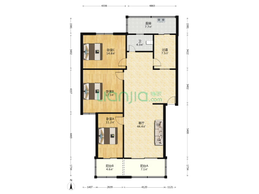 河南省建设厅家属院 3室1厅1卫 139平方