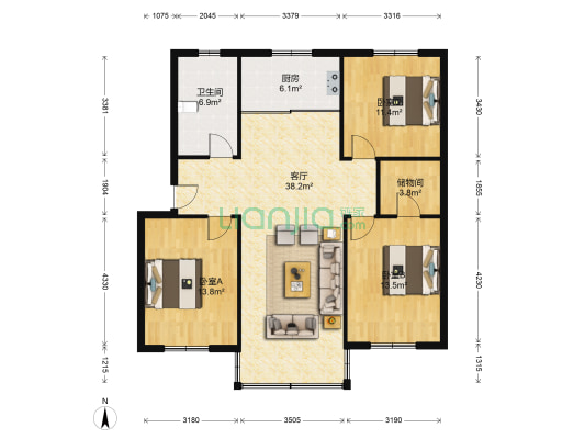常福新村三区北区 3室1厅1卫 112平方