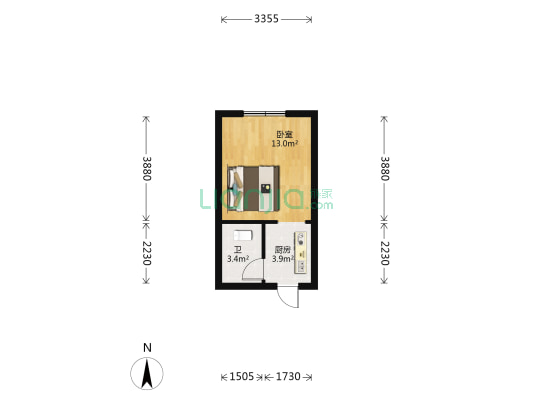 金榜公寓 1室0厅1卫 29平方
