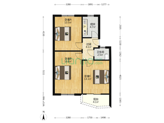 种子公司家属院 3室0厅1卫 71平方