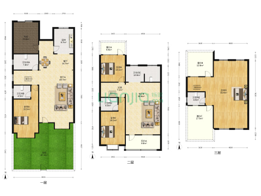 嘉和园 4室3厅5卫 239平方